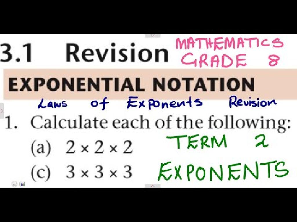 grade 8 exponents revision