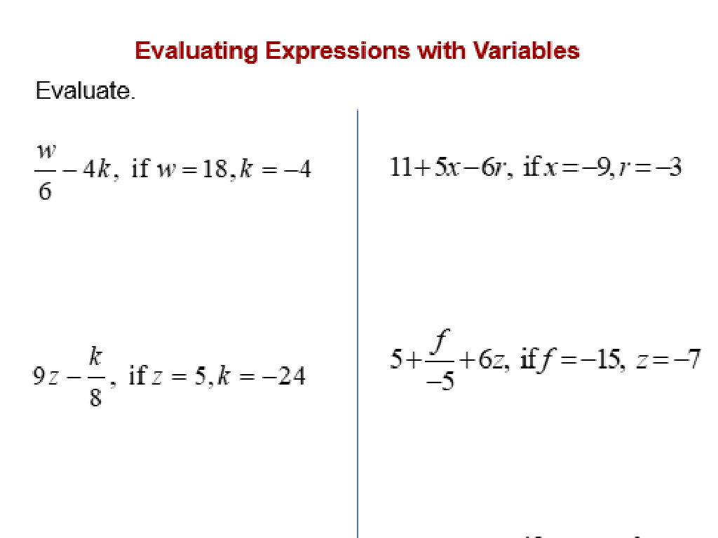 variable expression examples