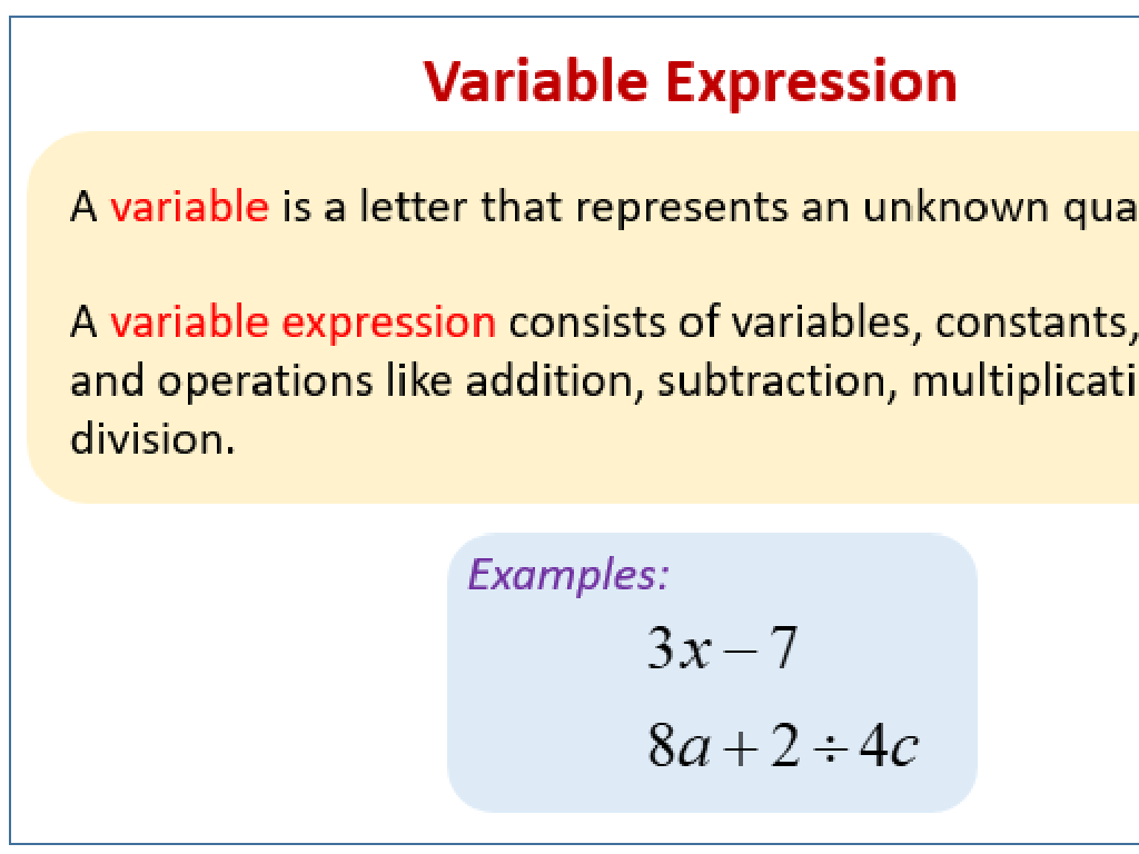 variable expression examples