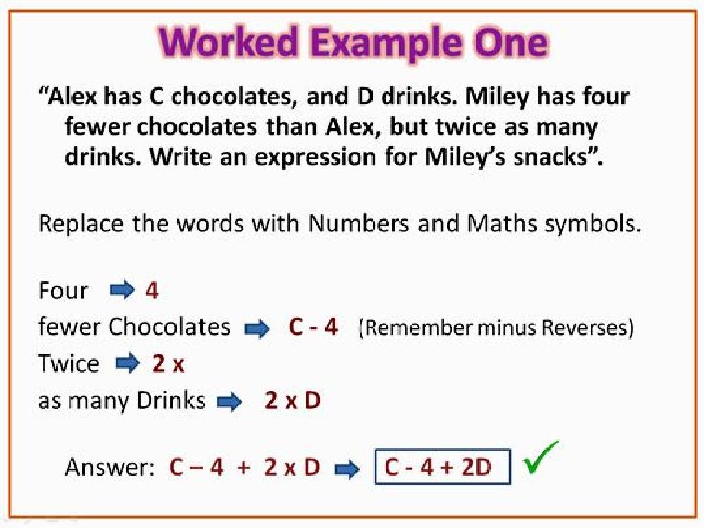 algebraic expression example