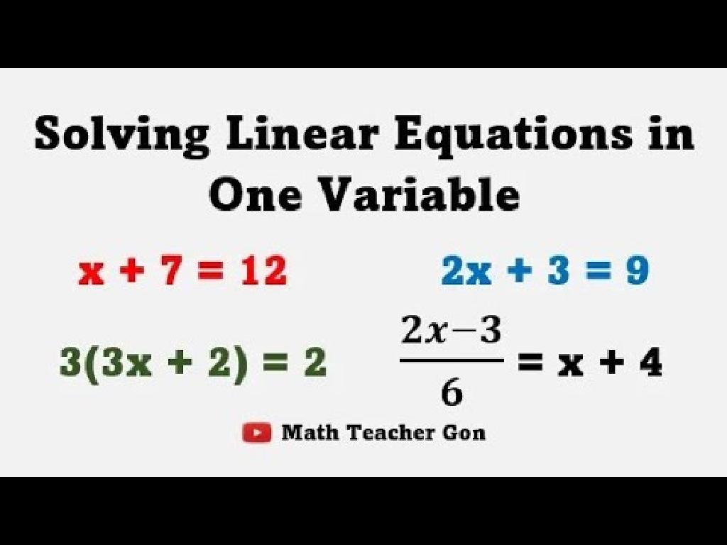 linear equations examples