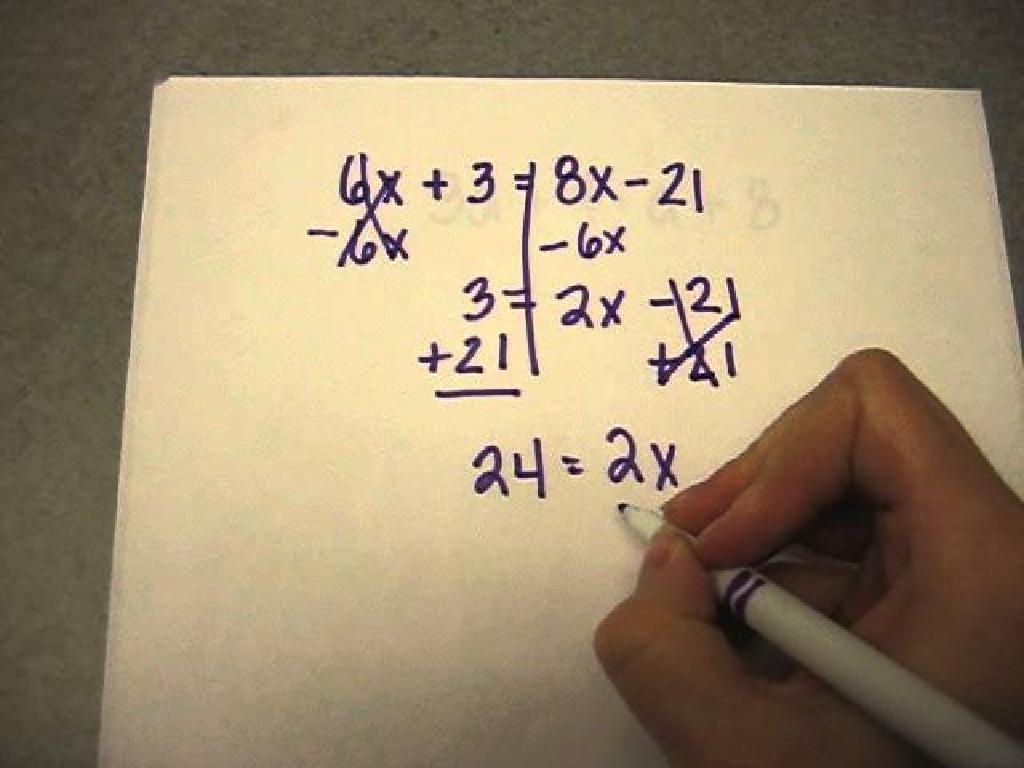 algebra equation solving