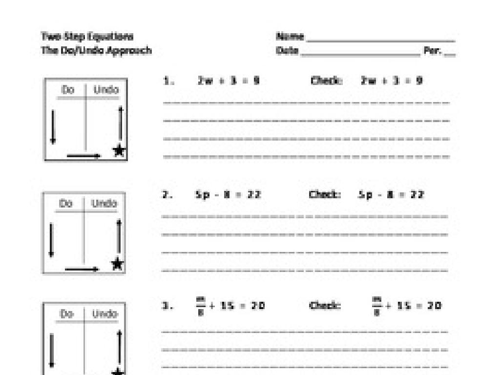 two-step equations worksheet