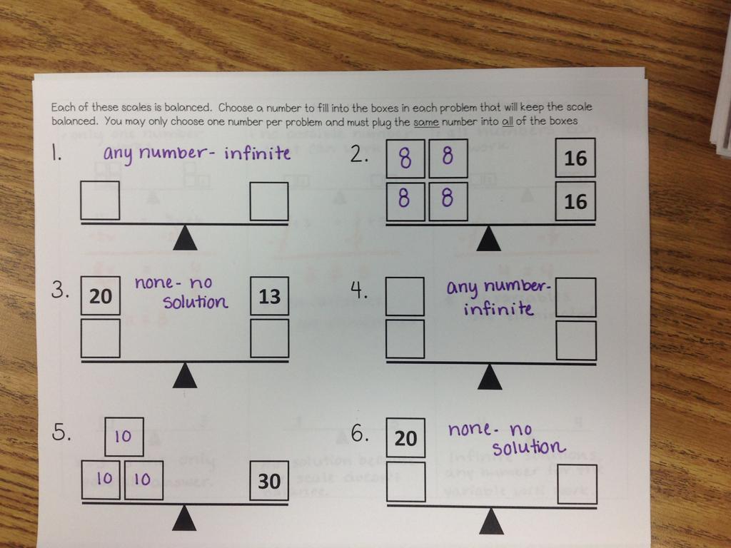 balance scale worksheet