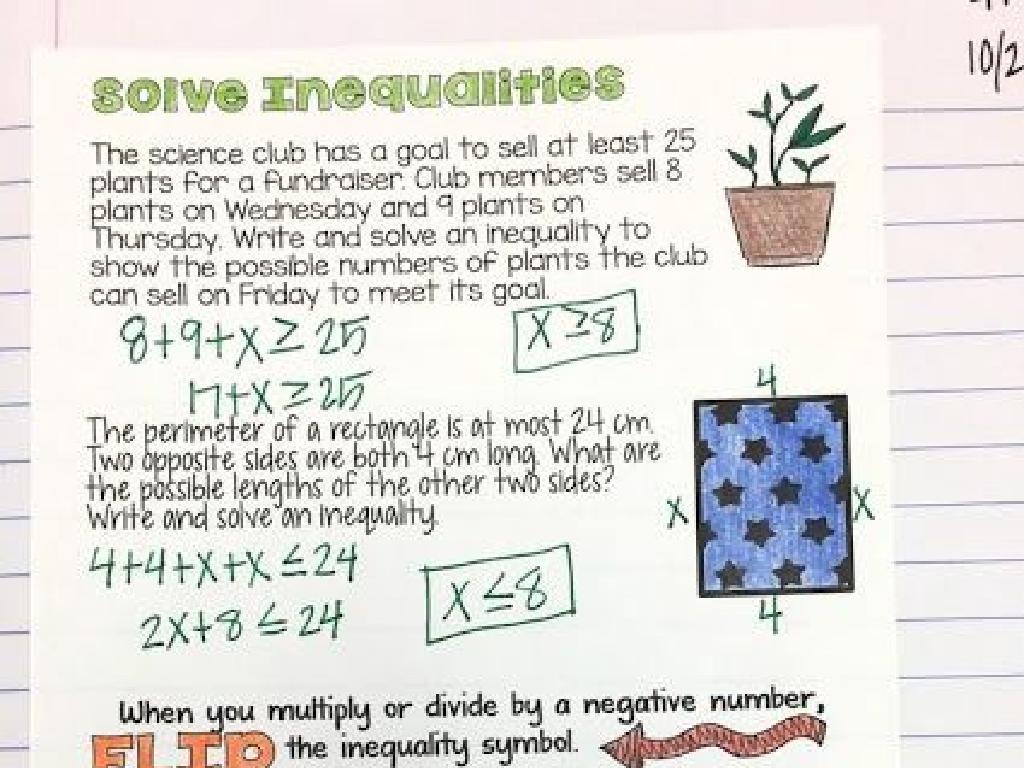 math inequalities worksheet