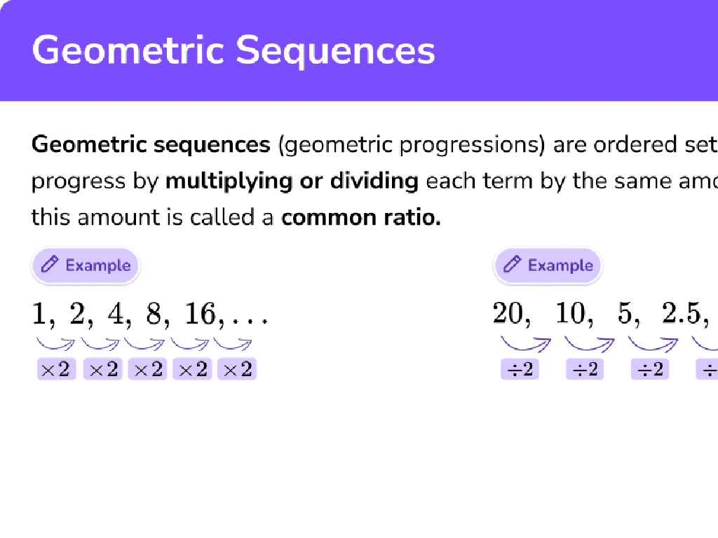 geometric sequences tutorial