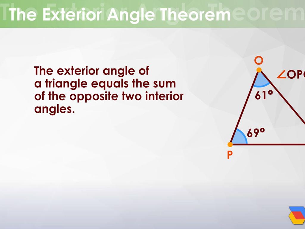 triangle exterior angle theorem