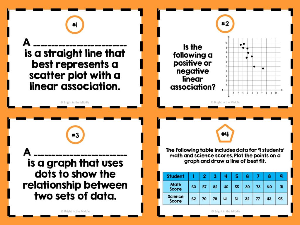 orange math problem cards