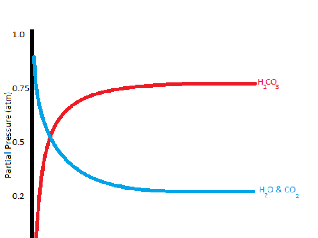 co2 h2co3 h2o graph