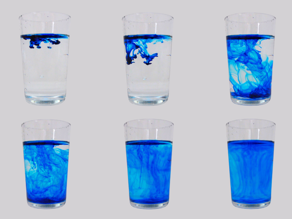 blue dye mixing stages