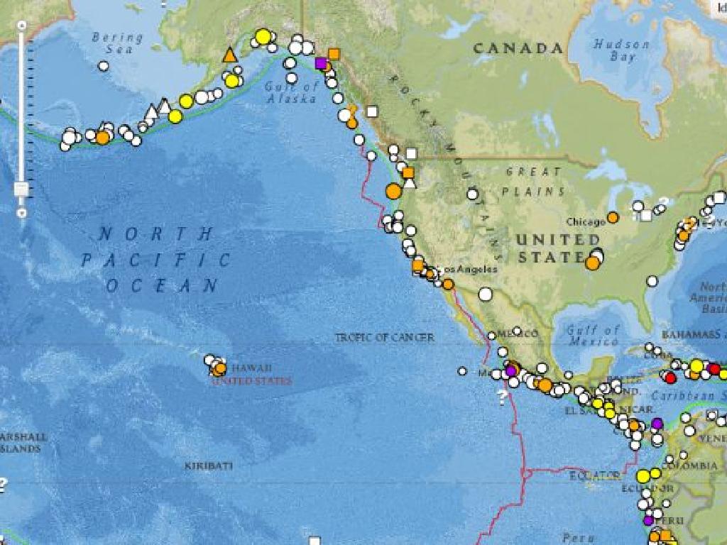 pacific ring earthquake map