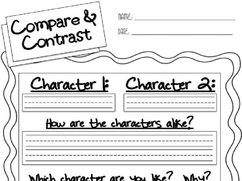 compare contrast worksheet