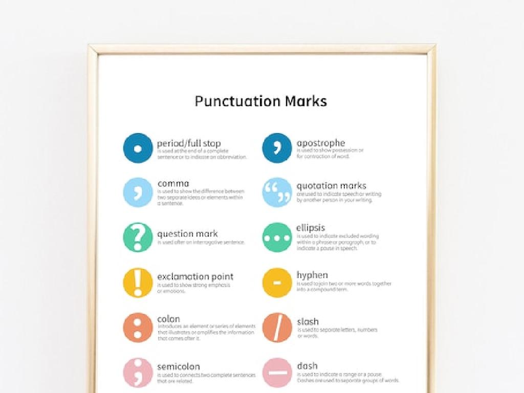 colorful punctuation chart