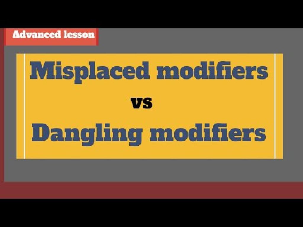 misplaced dangling modifiers lesson