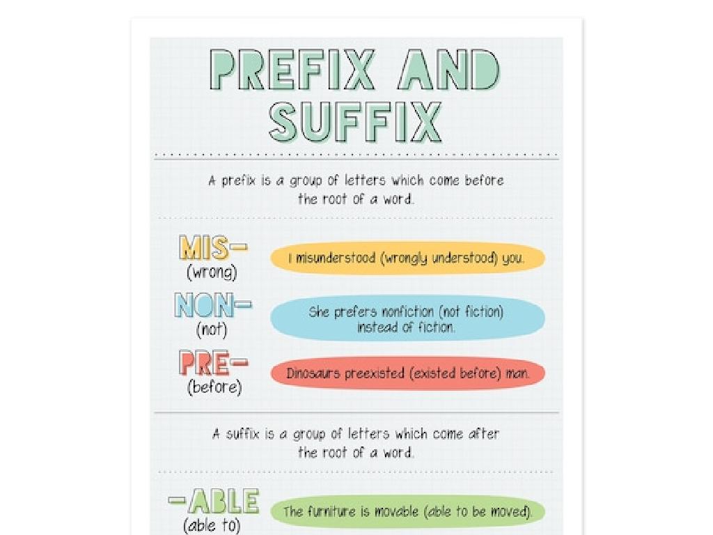 prefix suffix examples