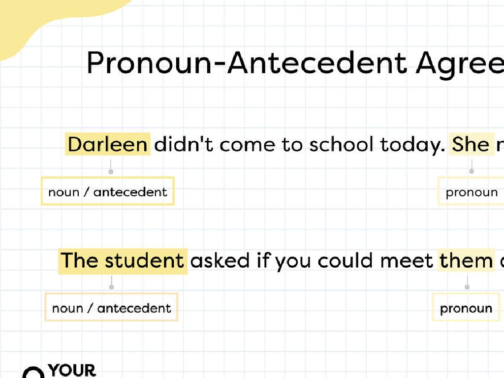 pronoun agreement examples