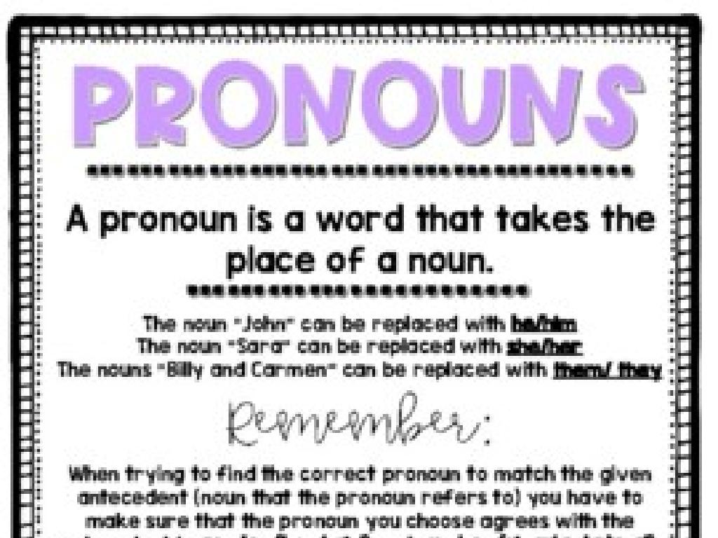 pronoun examples chart