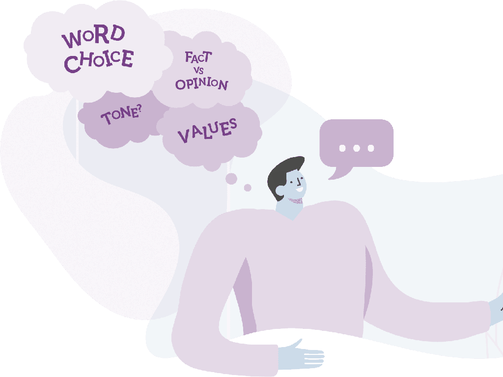 speech bubbles word choice