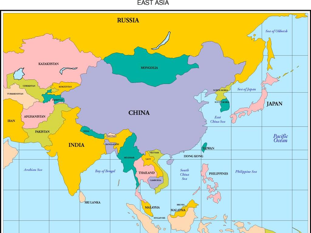 east asia map