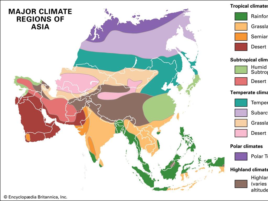 asia climate regions