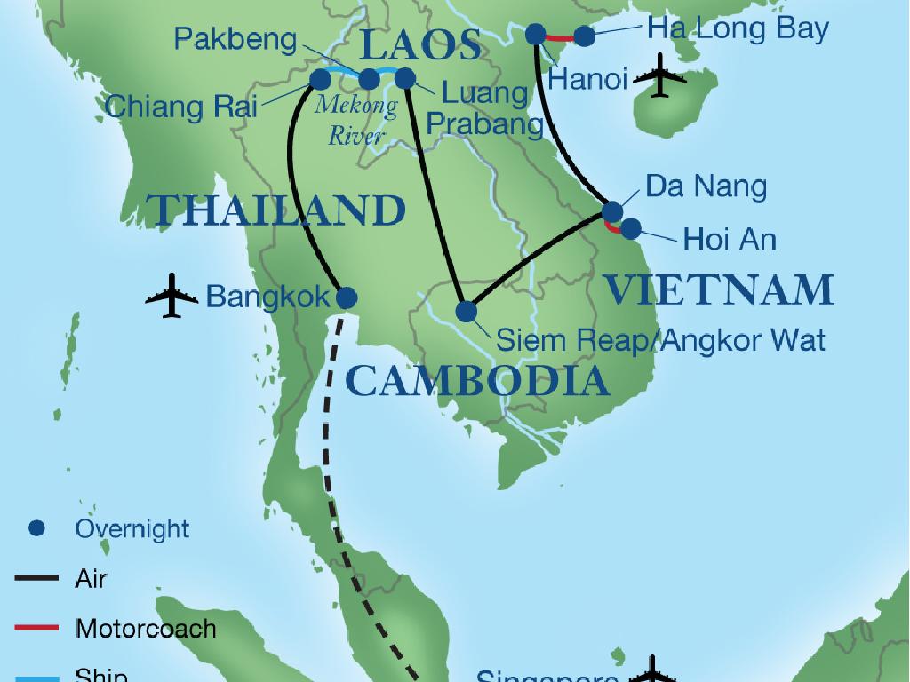 thailand laos vietnam cambodia routes