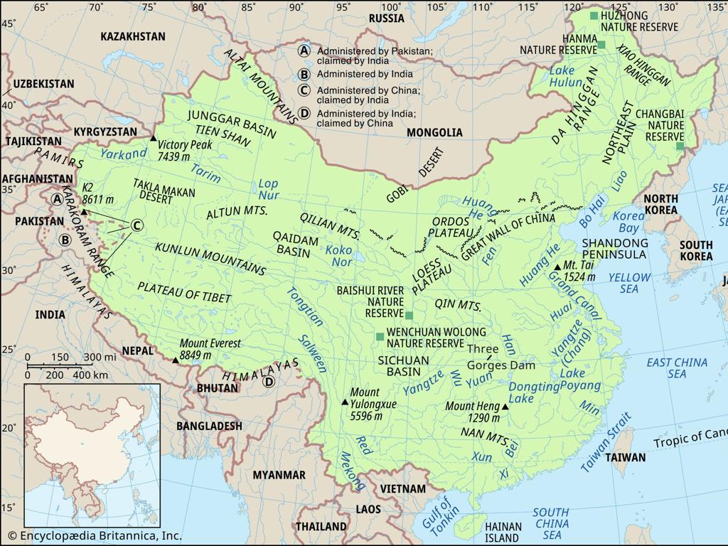 china map geography