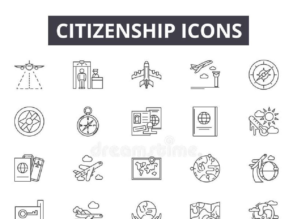 citizenship line icons