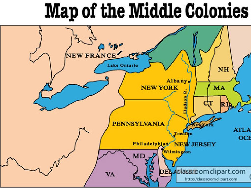 middle colonies map