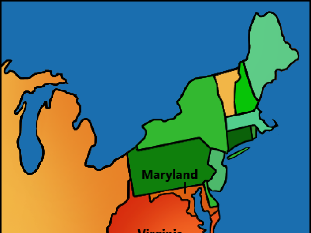 northeast us map maryland