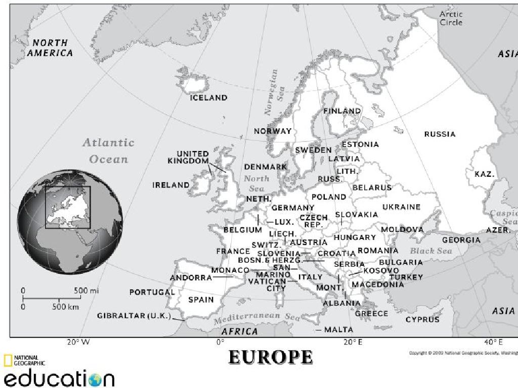 europe labeled map