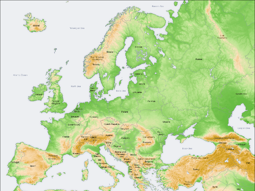 europe country borders