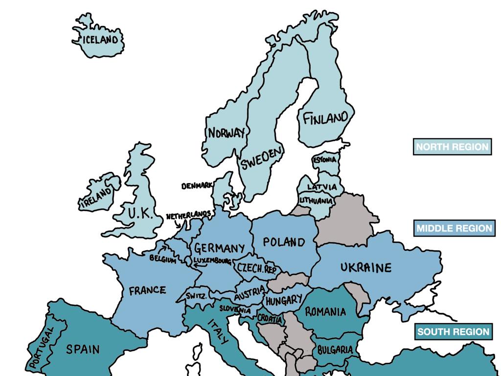 europe regions map