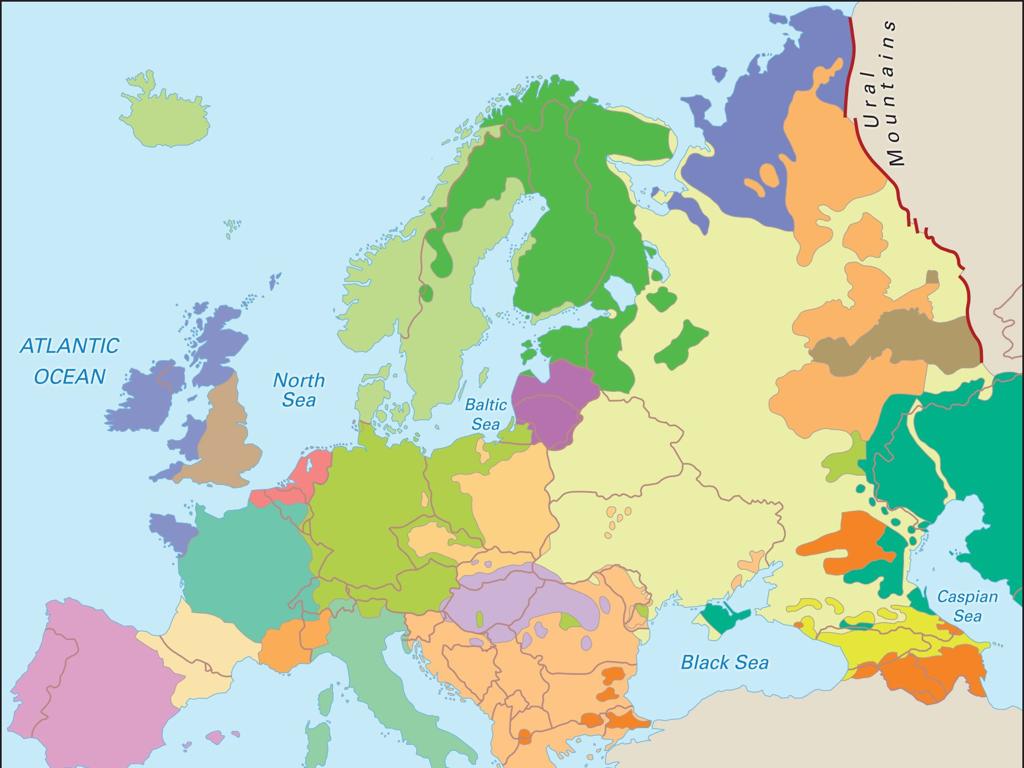 europe regions map