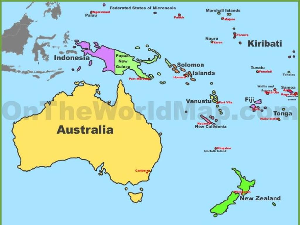 australia map with countries