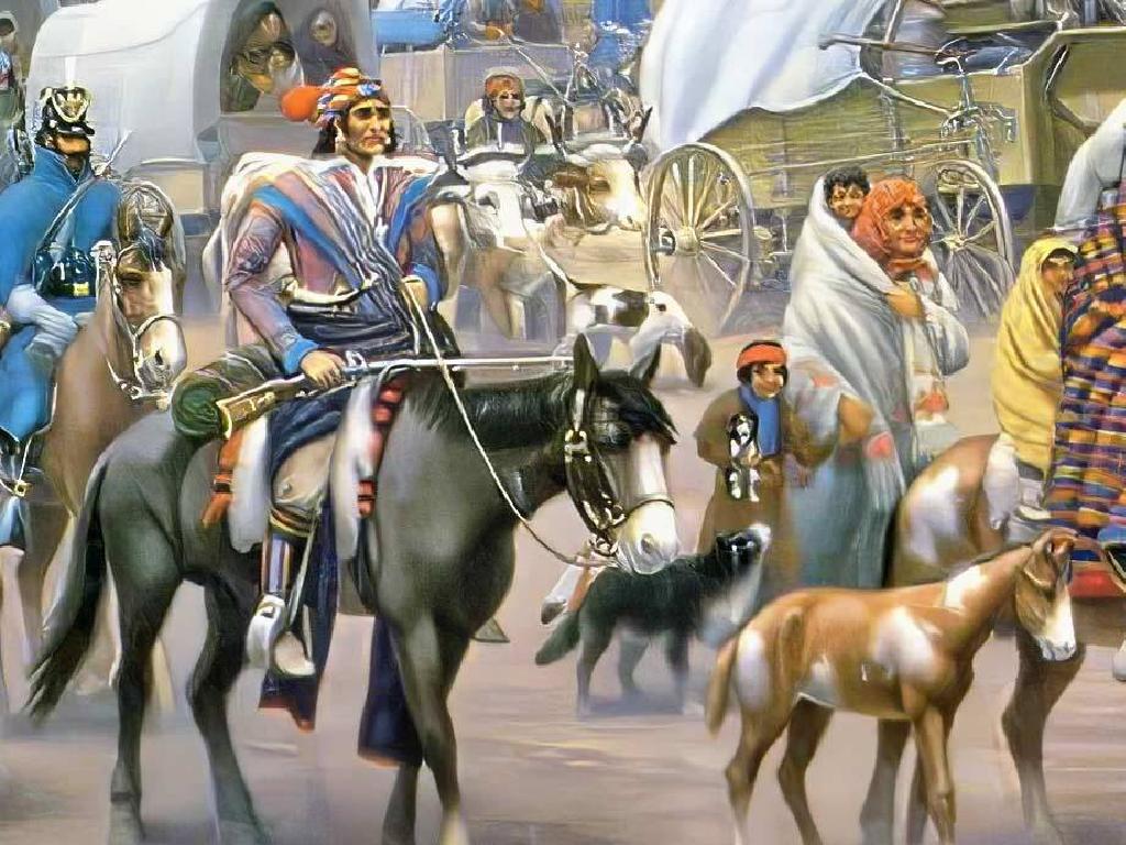 vibrant historical scene