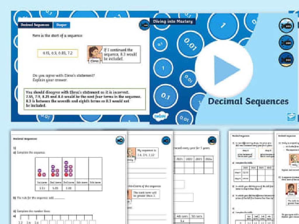 decimal sequences worksheet