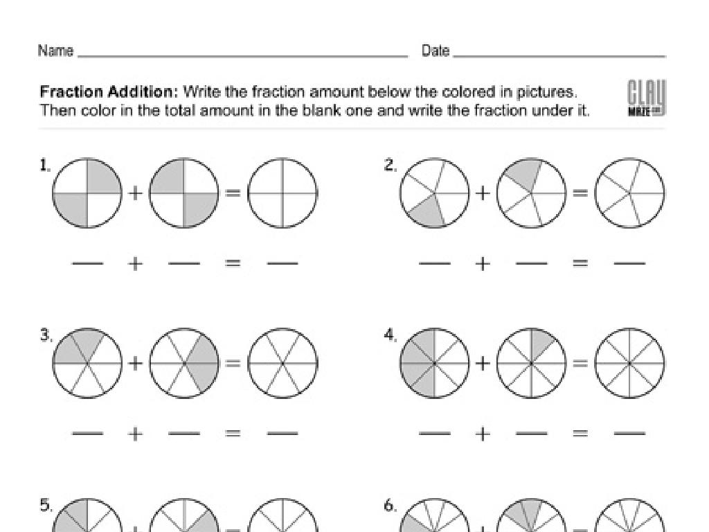 fraction addition circles