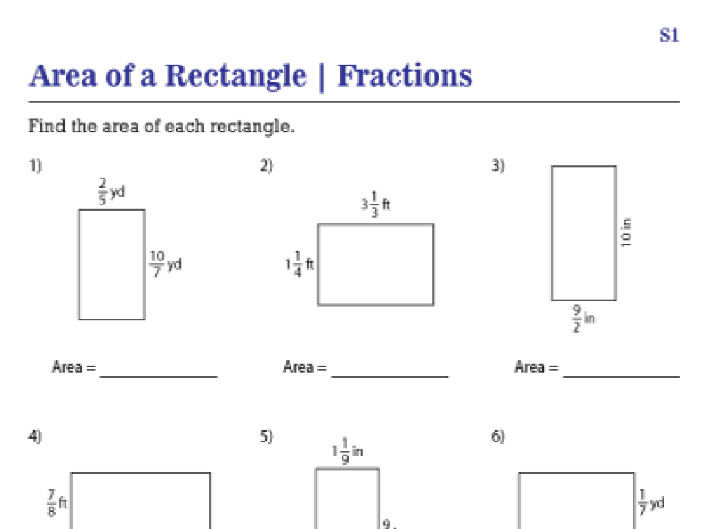 rectangle area fractions