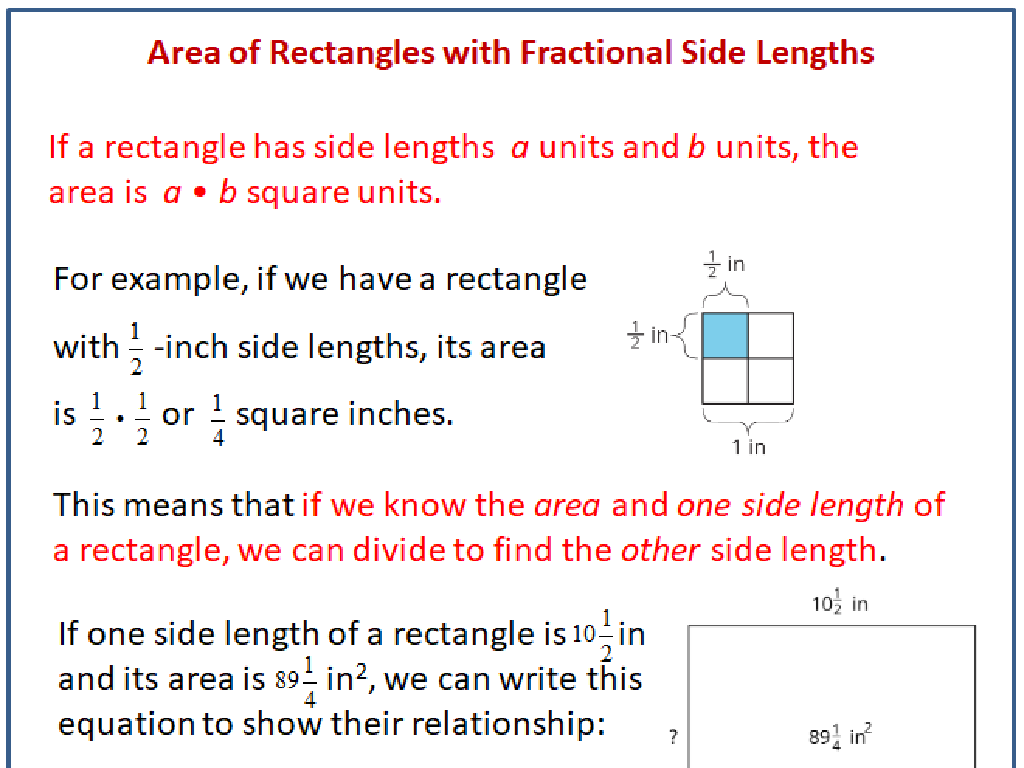 fractional rectangle area