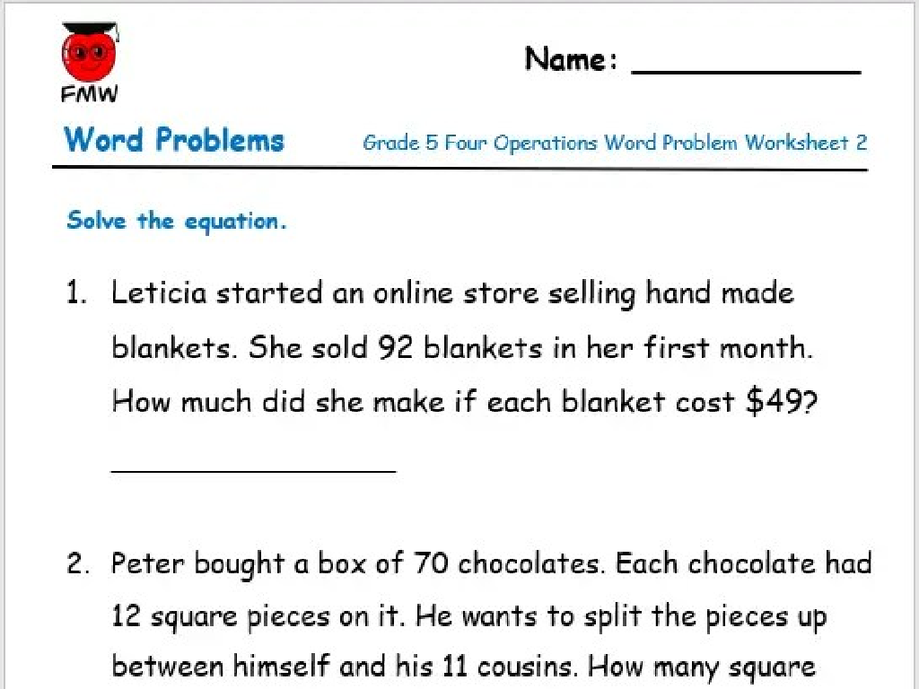 grade 5 word problems