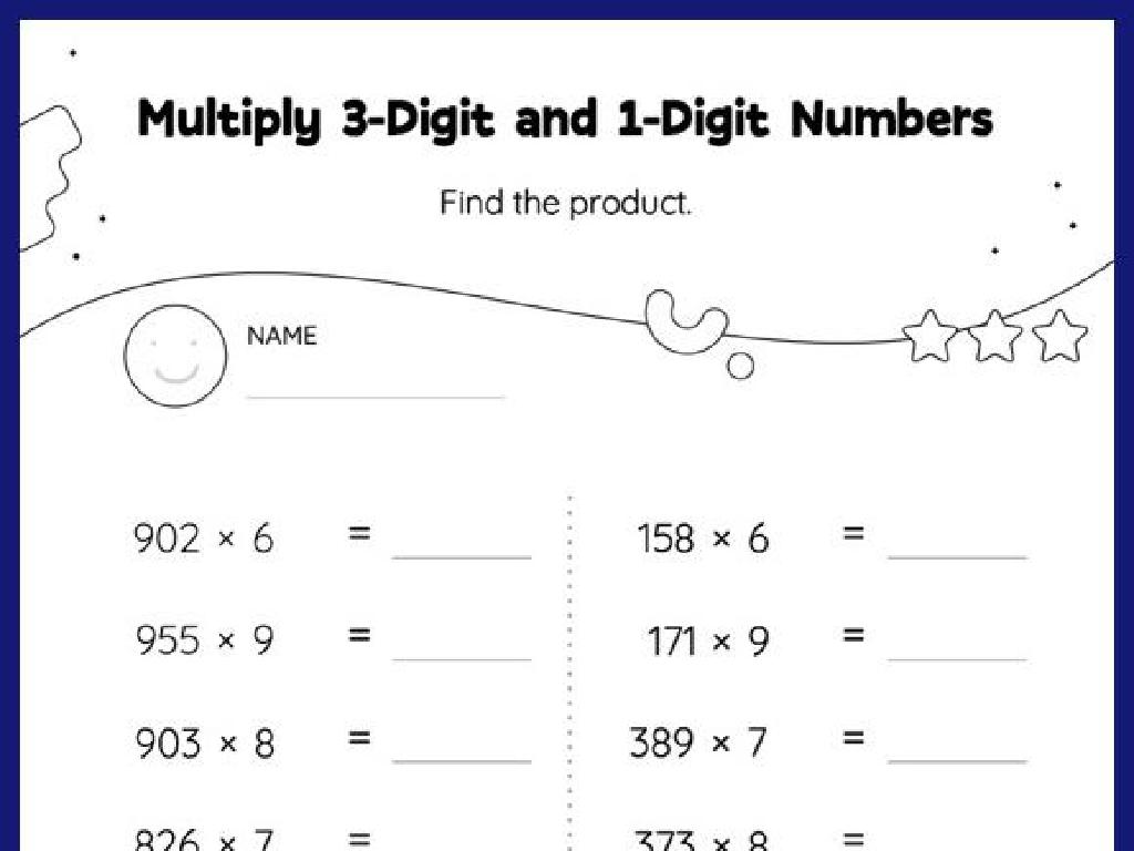 3-digit multiplication worksheet