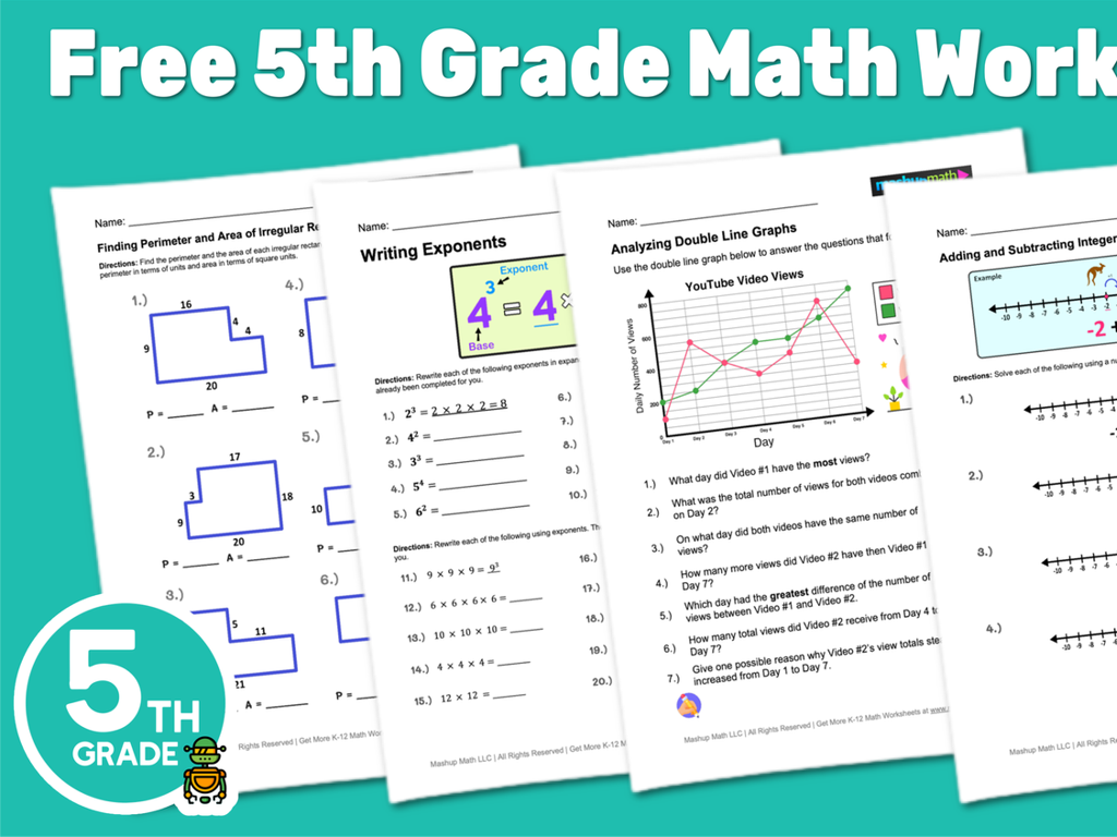 5th grade math worksheets