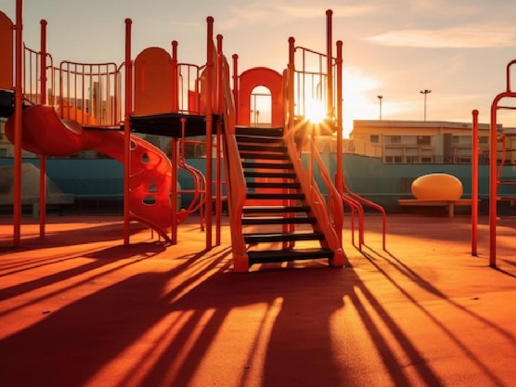 orange playground sunset