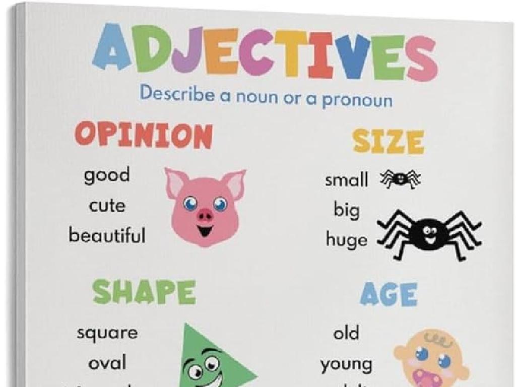 kids adjectives poster