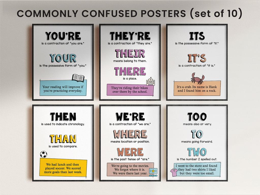 commonly confused words posters