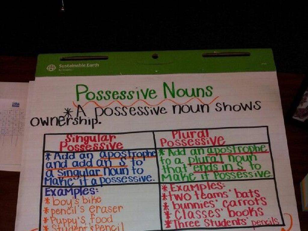 possessive nouns chart