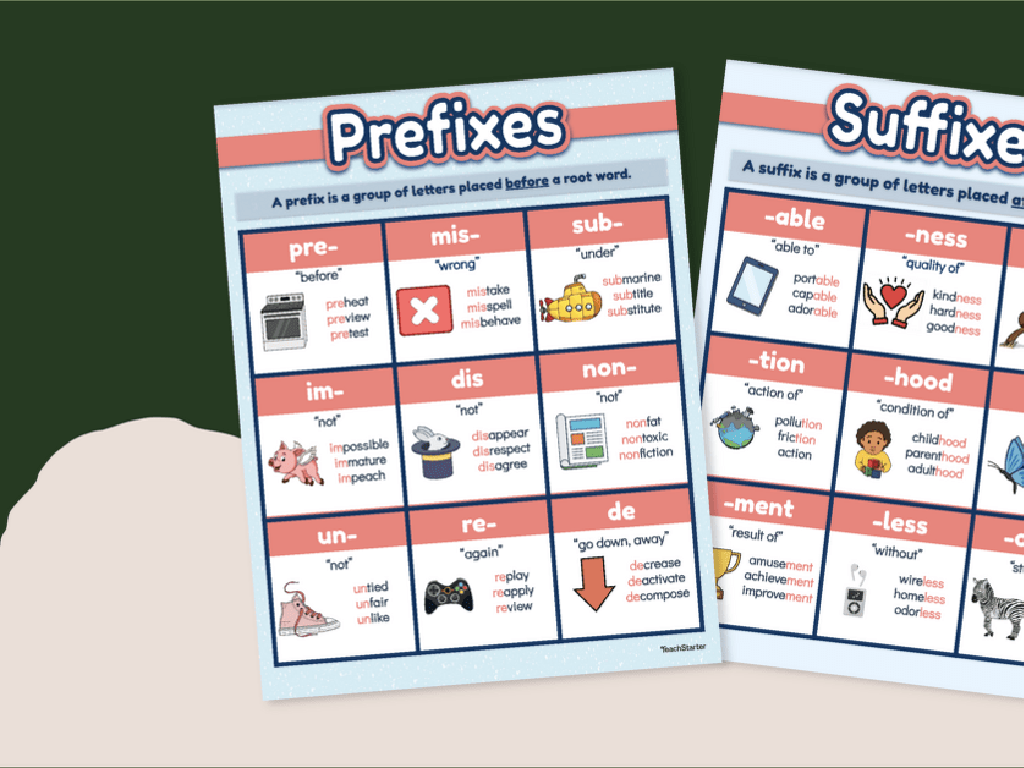 prefixes suffixes chart