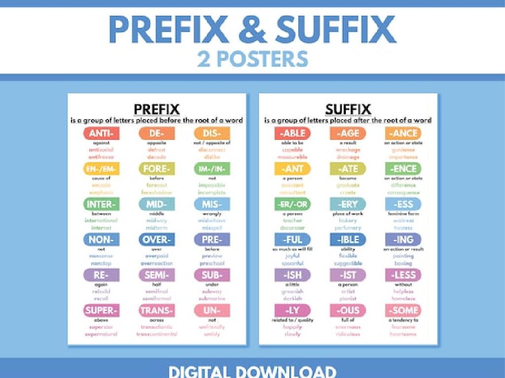 prefix suffix posters