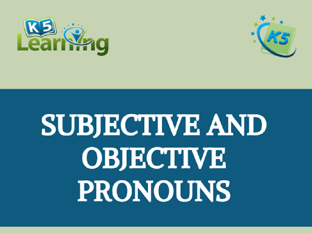 k5 learning pronouns