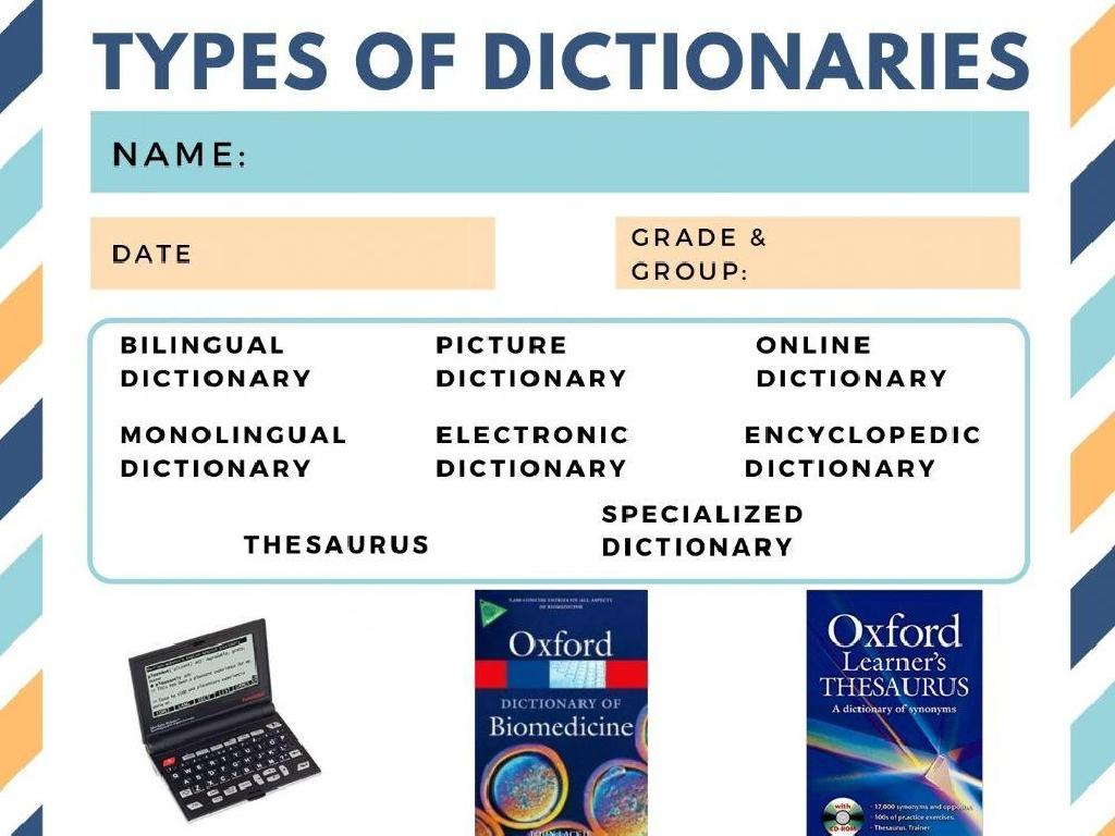 dictionary types examples